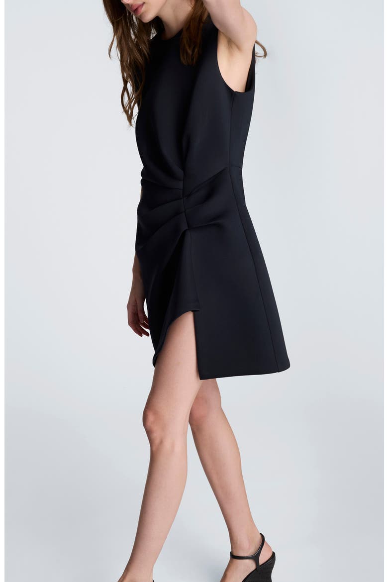 Drape Pleated Sleeveless Dress, Alternate, color, BLACK