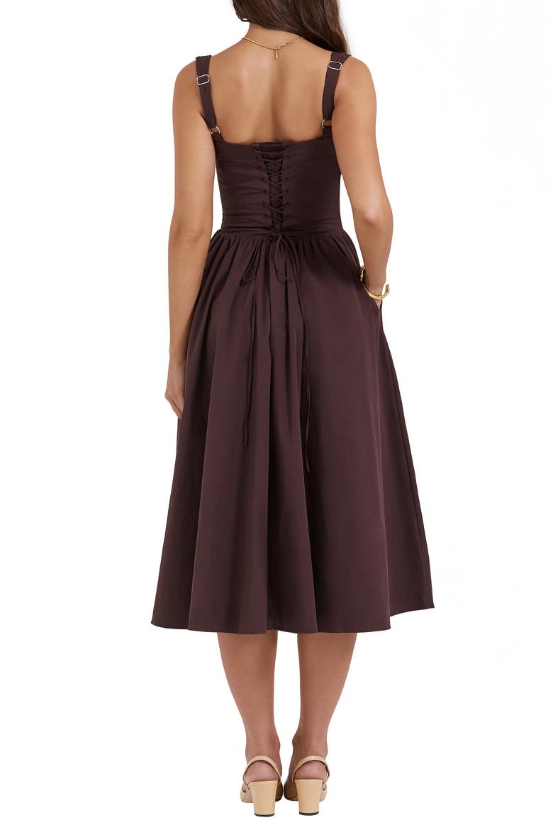 Tatiana Corset Dress, Alternate, color, RICH BROWN