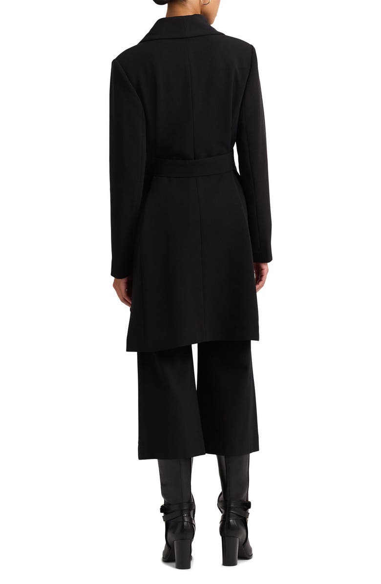 Lauren Ralph Lauren Drape Front Crepe Jacket, Alternate, color, Black