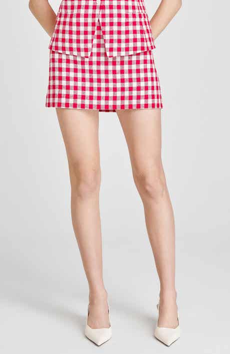 WAYF x Styled by COCO! Gracie Gingham Linen Blend Miniskirt