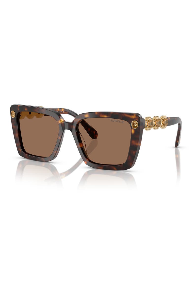 55mm Square Sunglasses, Alternate, color, HAVANA