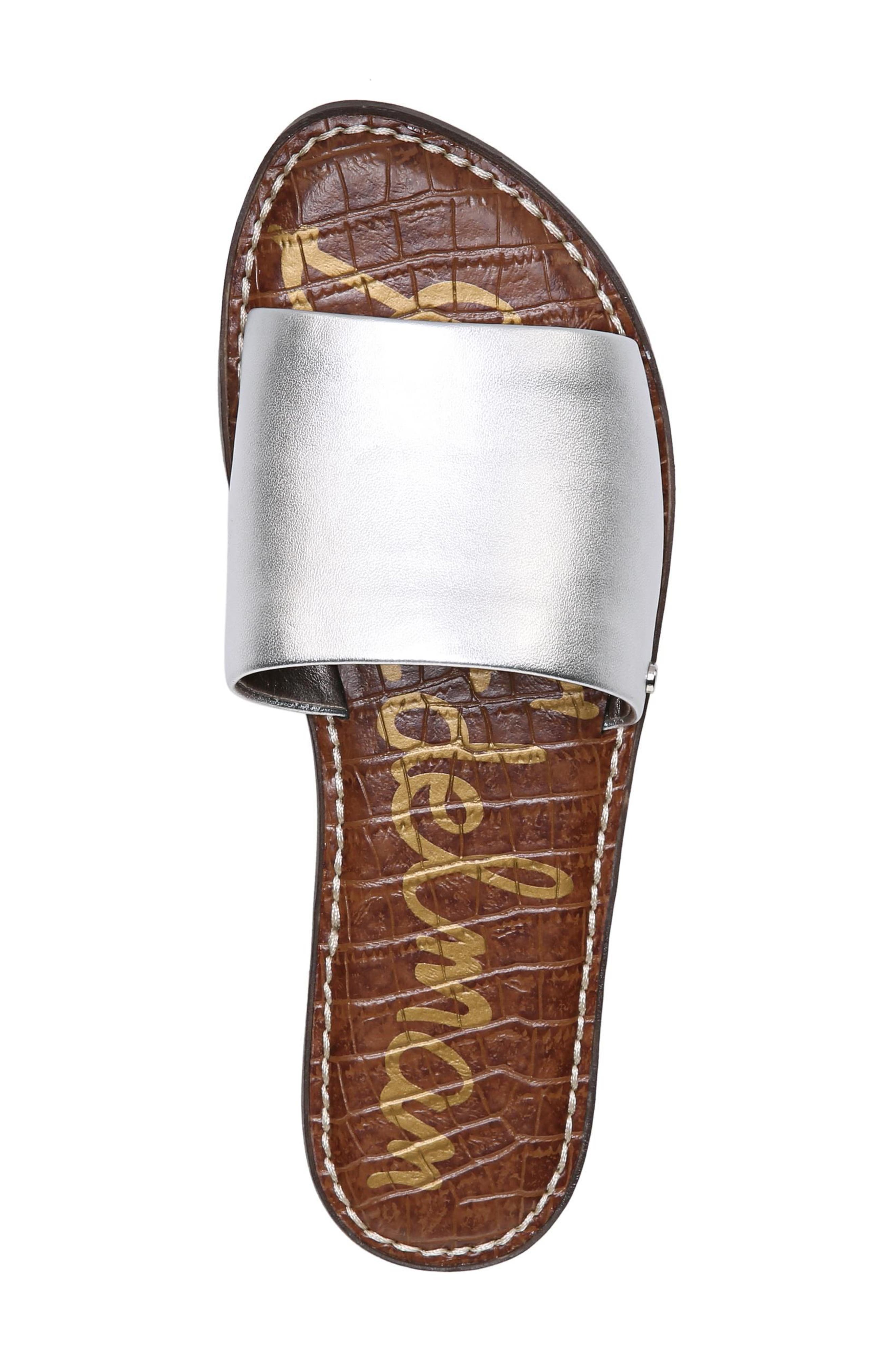 Gio Slide Sandal, Alternate, color, SILVER LEATHER