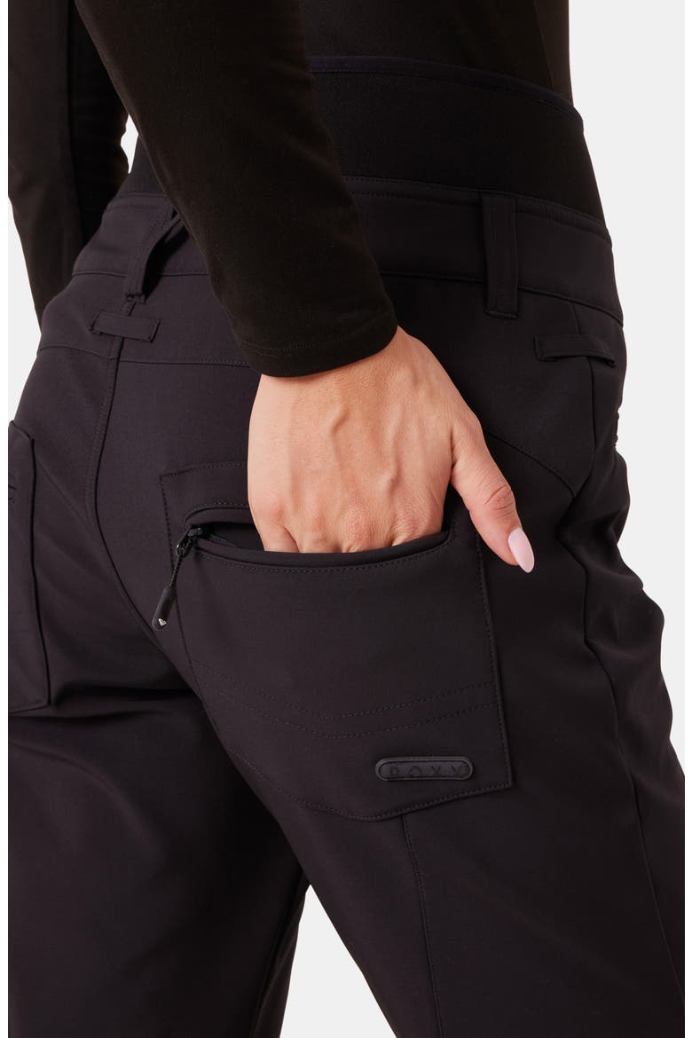 Rising High Waterproof Shell Snow Pants, Alternate, color, BLACK