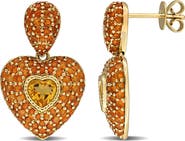 Julianna B. Citrine Cluster Heart Earrings 14k