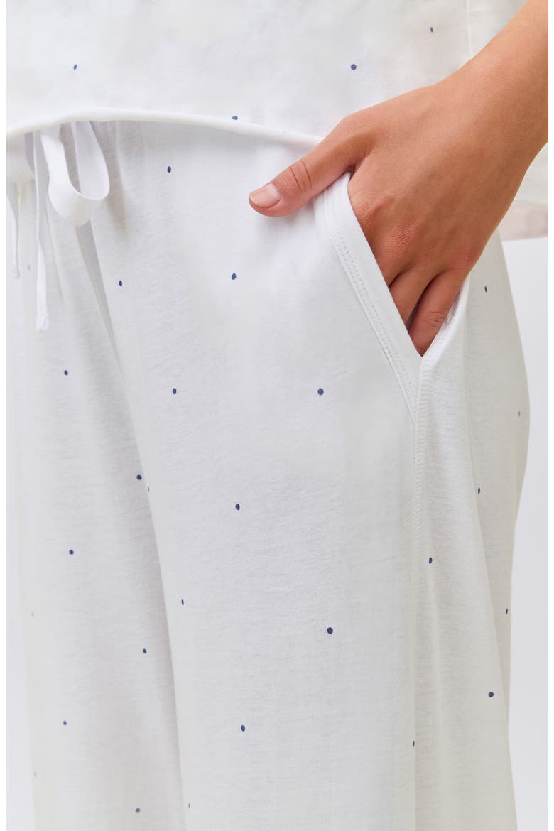 Jada Organic Cotton Pajamas, Alternate, color, WHITE NAVY SPOT