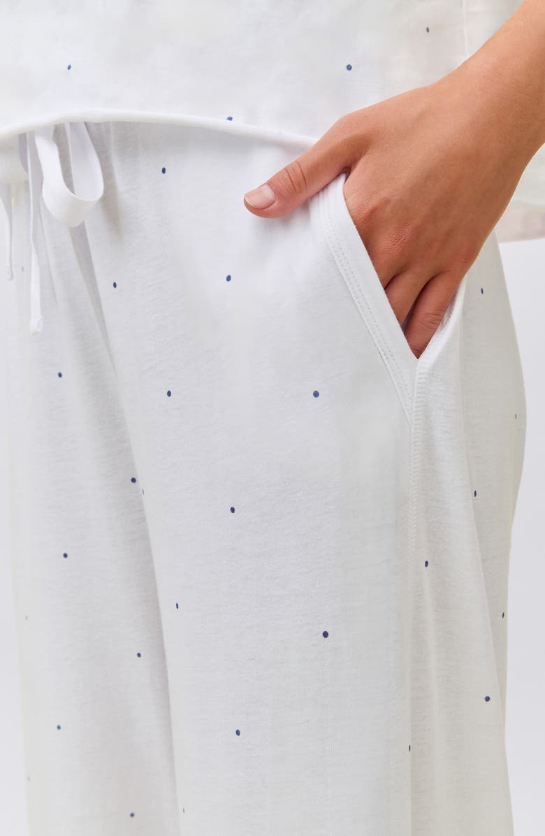 Papinelle Jada Organic Cotton Pajamas, Alternate, color, White Navy Spot