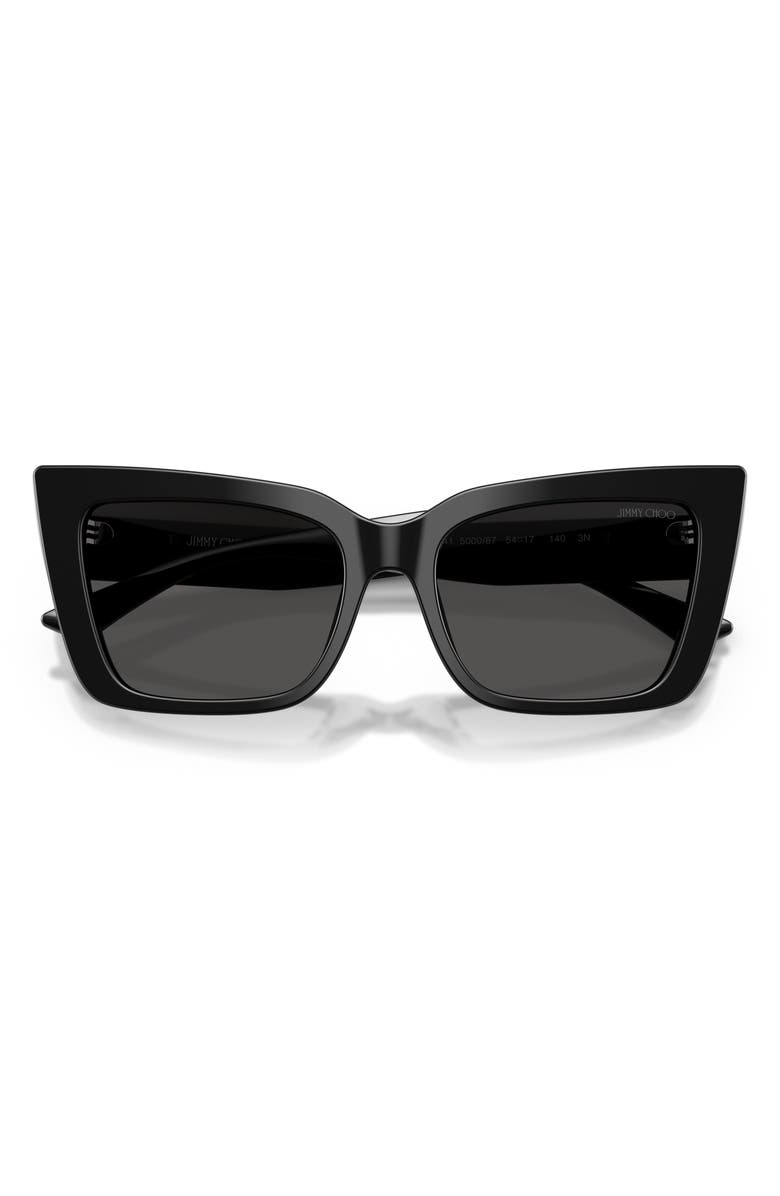Jimmy Choo 54mm Butterfly Sunglasses, Alternate, color, Black/ Dark Grey