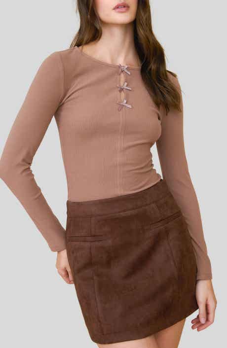 Blu Pepper Ribbon Trio Long Sleeve Knit Top