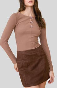 Blu Pepper Ribbon Trio Long Sleeve Knit Top