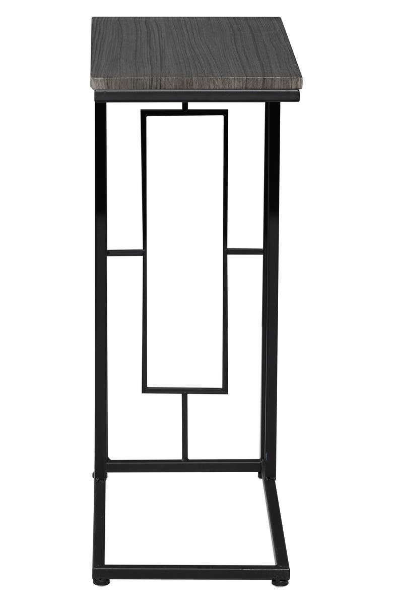 GINGER BIRCH STUDIO Dark Brown Wood Contemporary Accent Table with Black Metal Base, Alternate, color, 