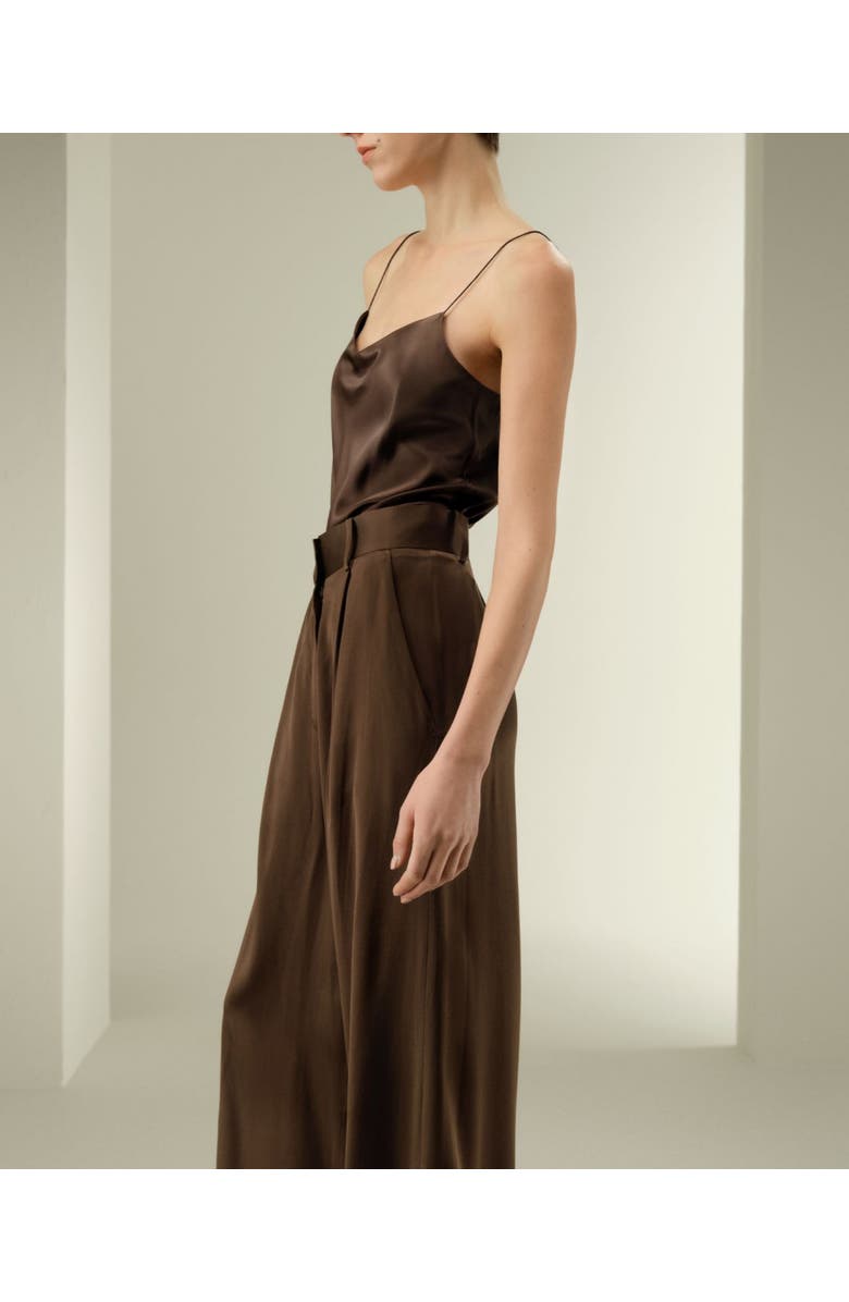 Lilysilk Chic Minimal Silk Cami, Alternate, color, Chocolate