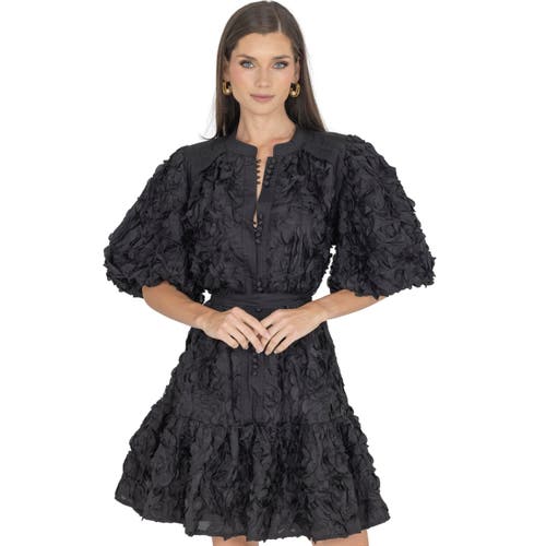 Akalia Eli Lace-up Mini Dress In Black