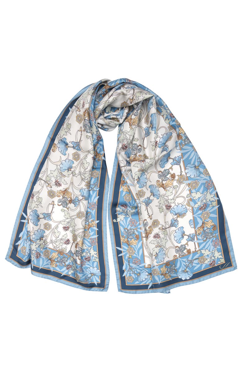 Elizabetta Ofelia - Long Silk Scarf for Women, Main, color, Blue