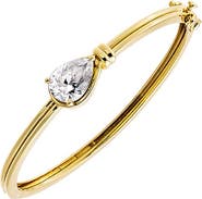 BY ADINA EDEN Moissanite Bezel Pear Center Stone Bangle