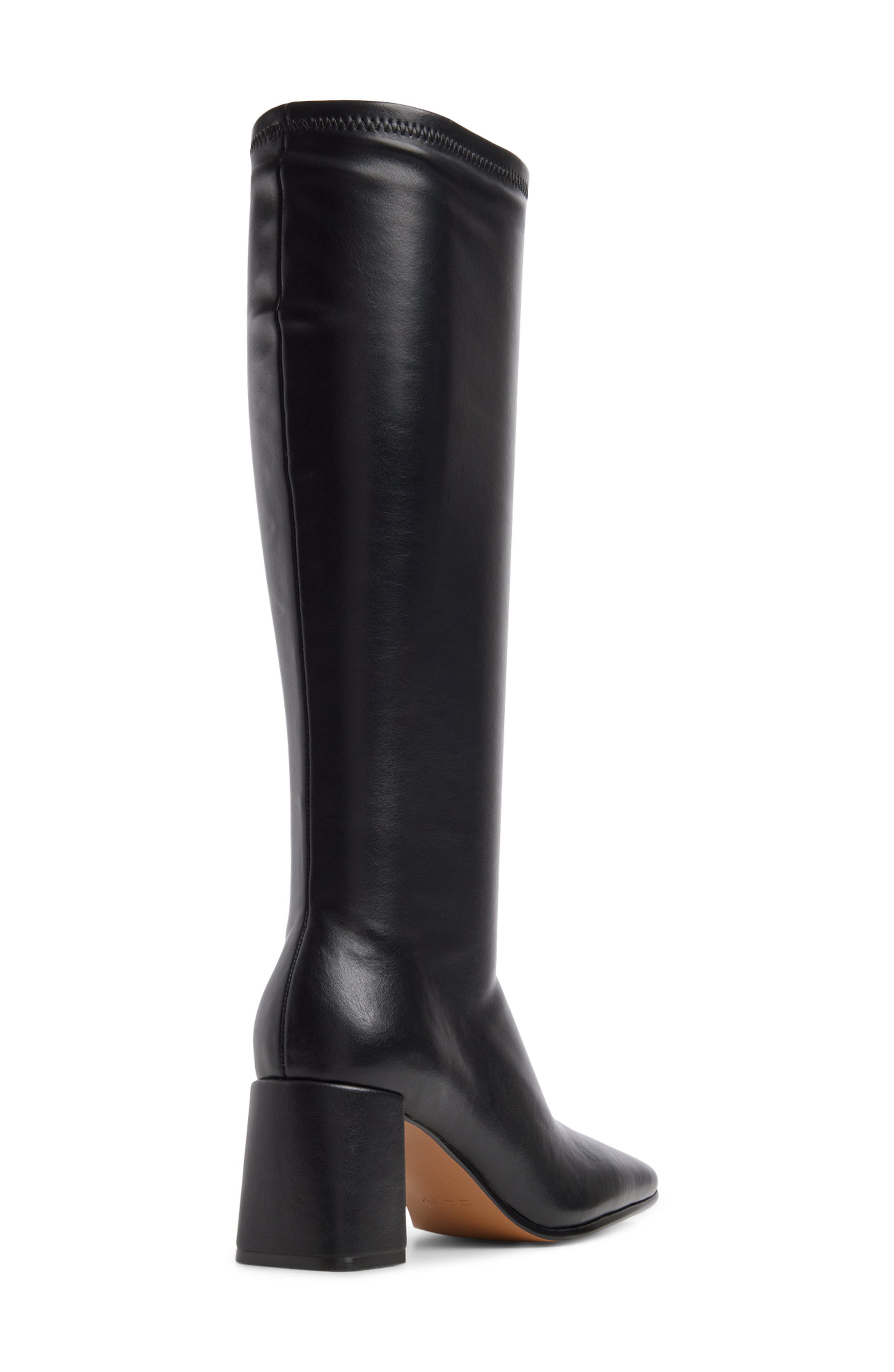 Rydley Knee High Faux Leather Boot, Alternate, color, BLACK