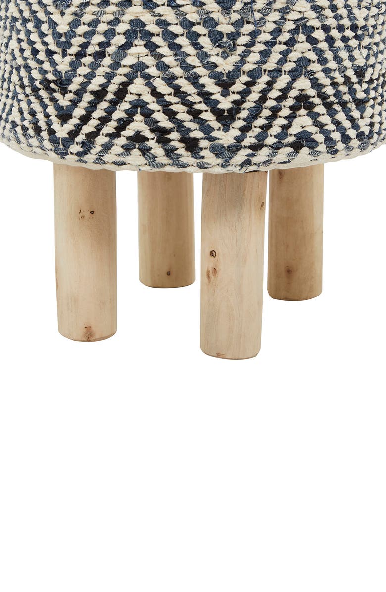 GINGER BIRCH STUDIO Blue Chevron Stool with Wood Legs | Nordstromrack