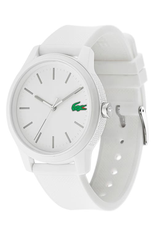 Lacoste 12.12 Rubber Strap Watch, 42mm In White