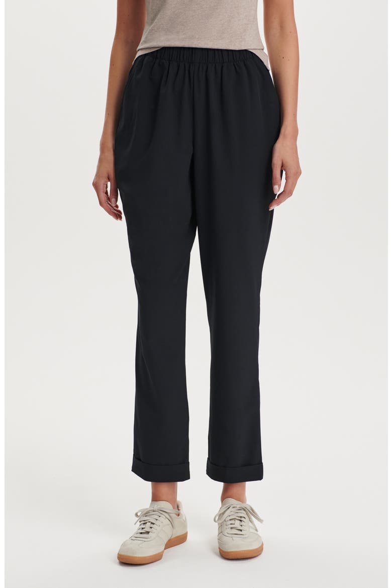 Alana Slim Tapered Crop Pants, Main, color, BLACK
