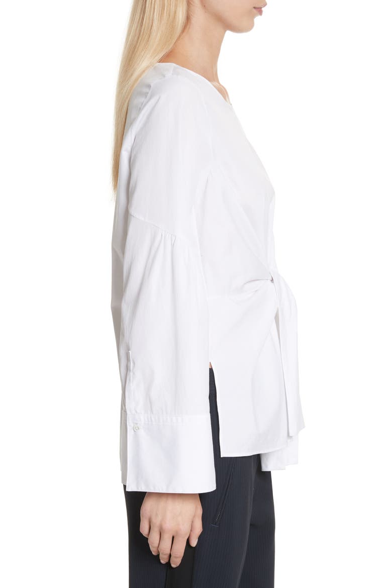 Tie Front Shirt, Alternate, color, WHITE