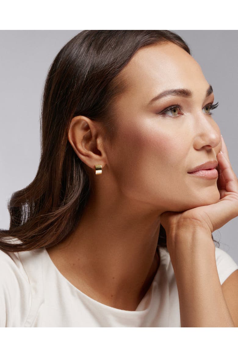 Aurelle Mini Hoop Earrings, Alternate, color, Yellow Gold