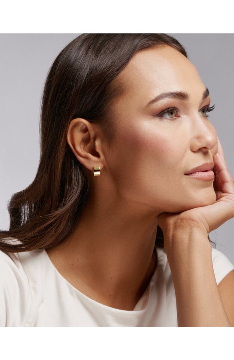 ZARUX Aurelle Mini Hoop Earrings, Alternate, color, Yellow Gold