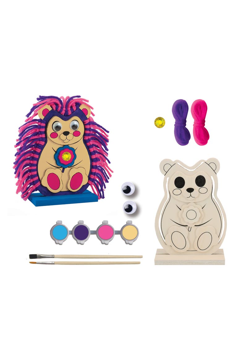 Hedgehog - Wood Yarn Wrapping Craft Kit, Alternate, color, Multicolor