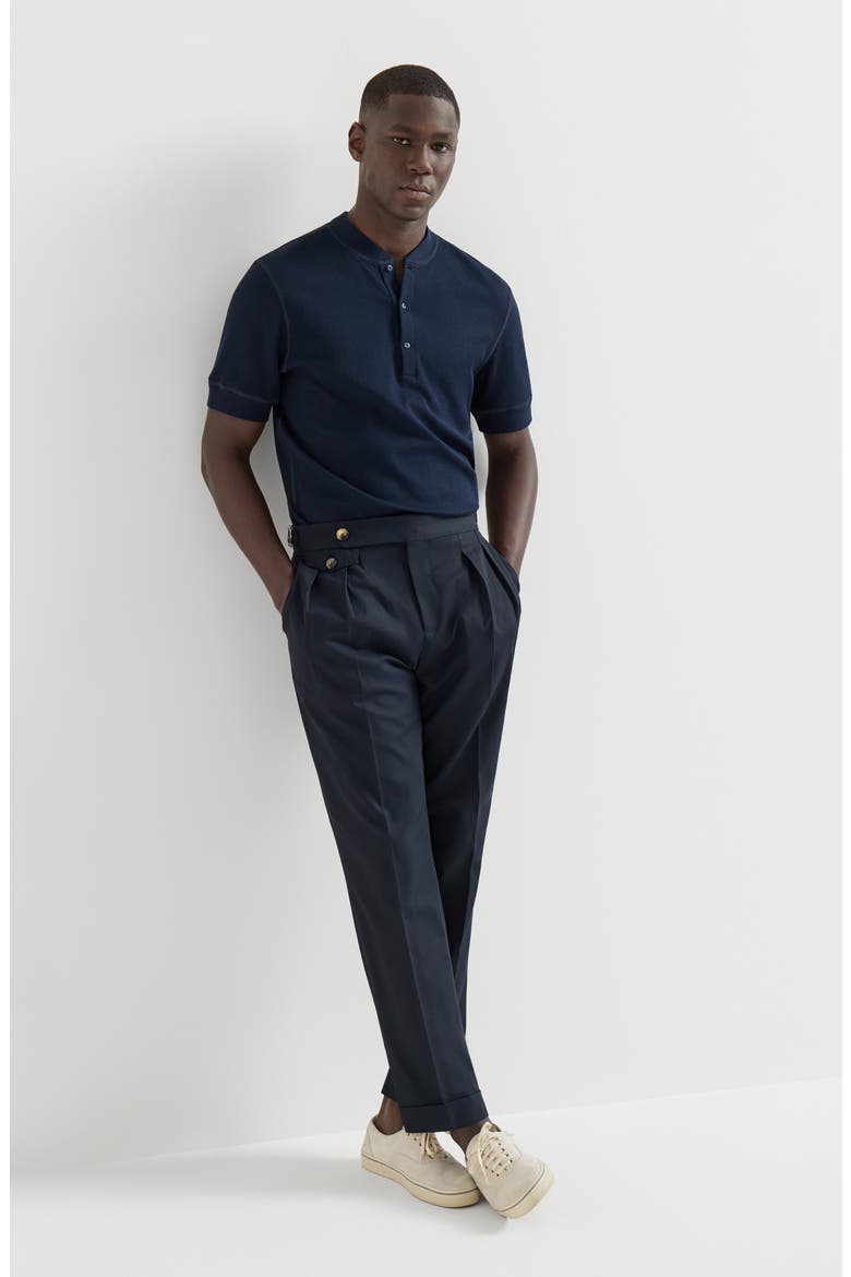 Cotton twill trousers, Alternate, color, Navy Blue