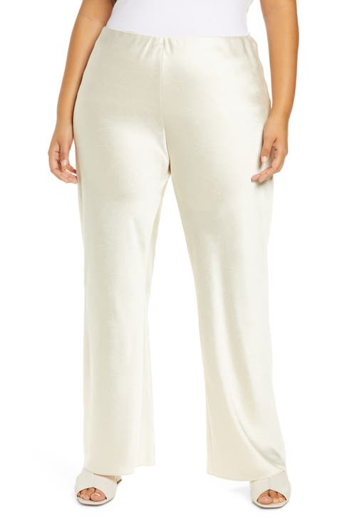 Satin Bias Cut Pants (Plus Size)