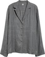 TOTEME Monogram Embroidered Flannel Pajama Top