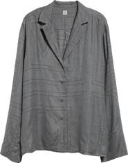 TOTEME Monogram Embroidered Flannel Pajama Top