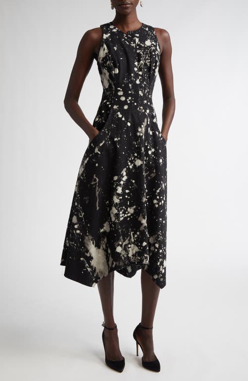 Jason Wu Collection Painters Twill Handkerchief Midi Dress In Black