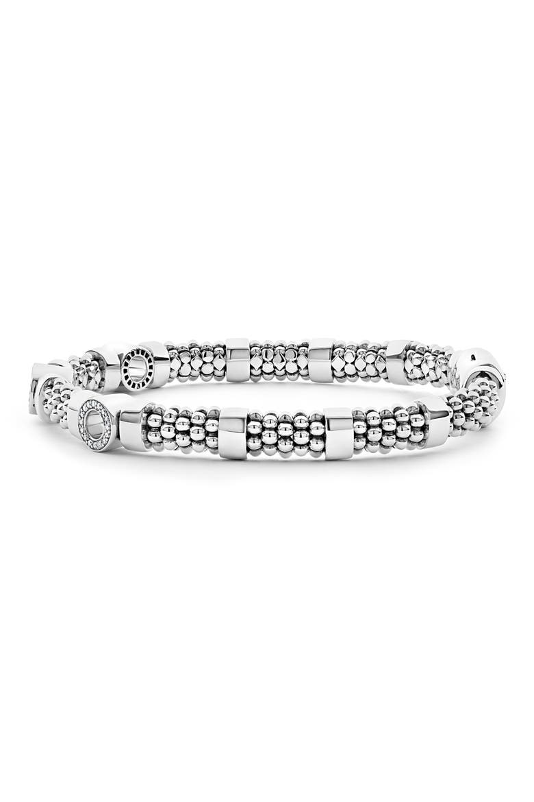 Caviar Spark Diamond Station Rope Bracelet, Alternate, color, SILVER DIAMOND