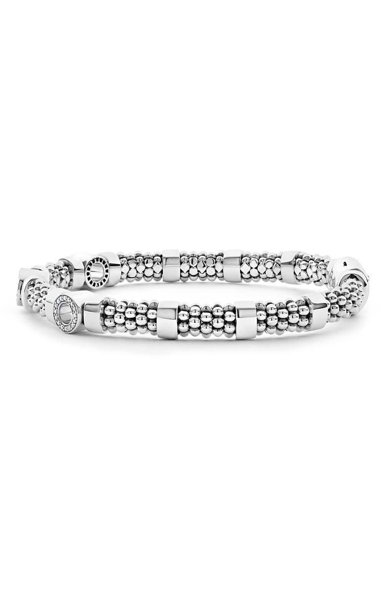 LAGOS Caviar Spark Diamond Station Rope Bracelet, Alternate, color, Silver Diamond