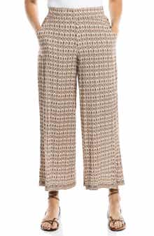 Wide Leg Pull-On Crop Pants