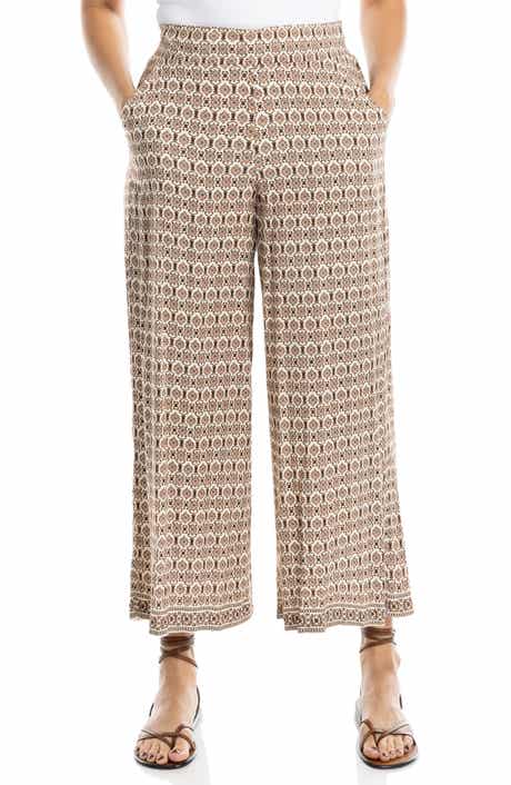 Wide Leg Pull-On Crop Pants