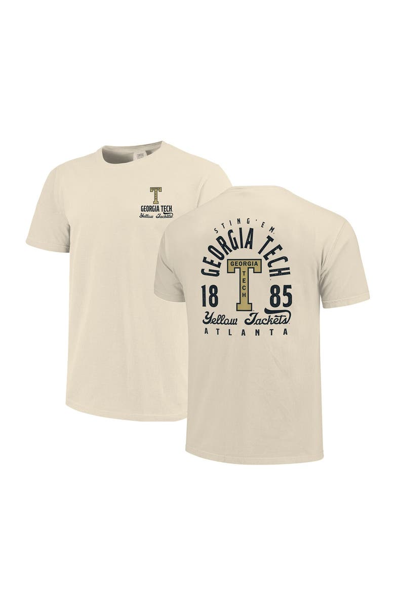 IMAGE ONE Men's Cream Georgia Tech Yellow Jackets Comfort Colors Mascot Overlay T-Shirt, Main, color, 