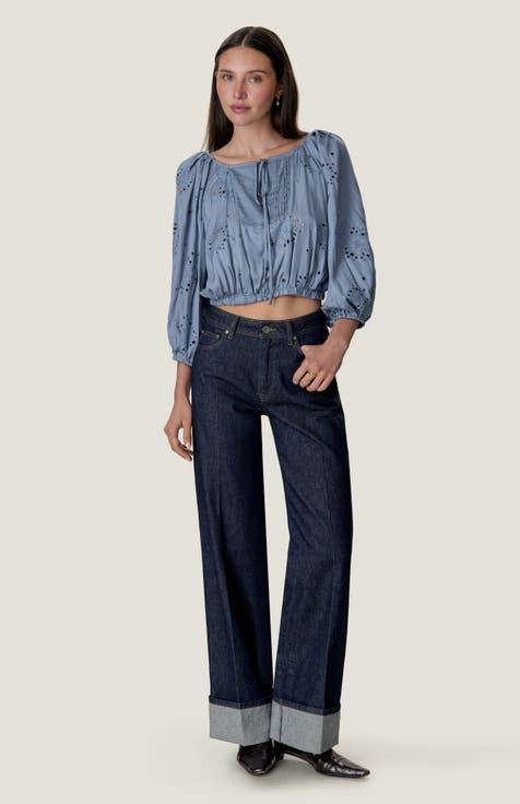 Maya Embroidered Bubble Top