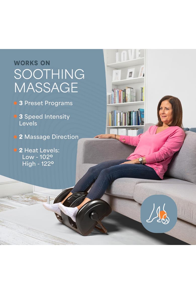 Shiatsu Foot Massagers with Heat Deep Kneading Foot Massager & Calf Therapy with Remote, Alternate, color, Black