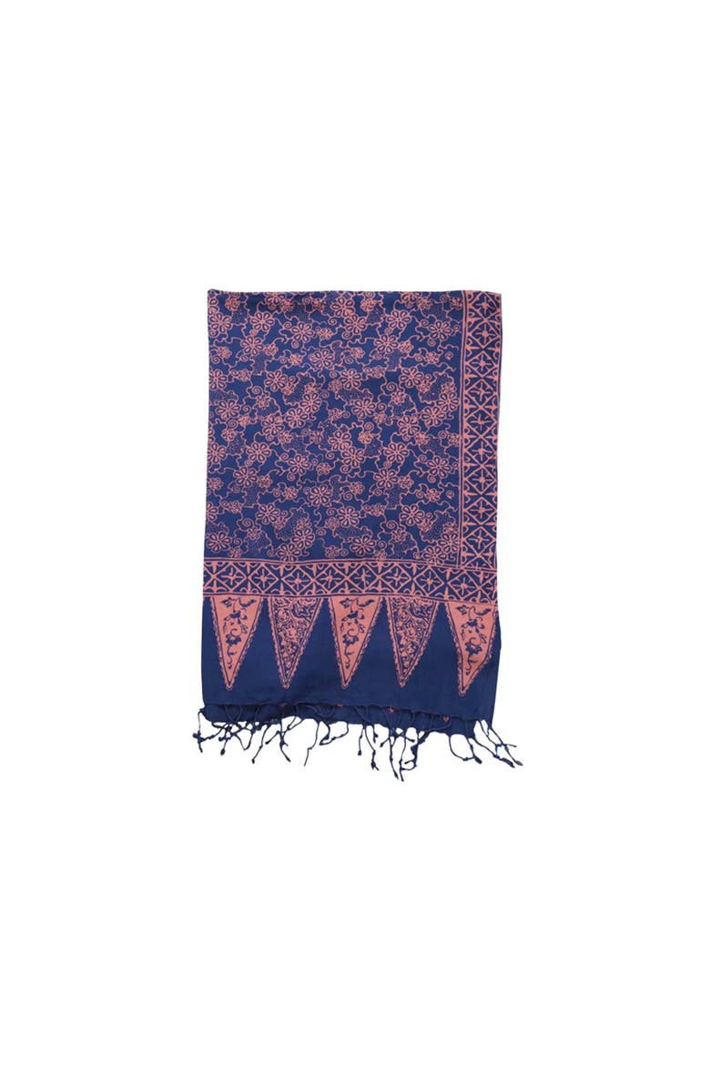 Hand Dyed Batik Scarf, Alternate, color, Mangosteen