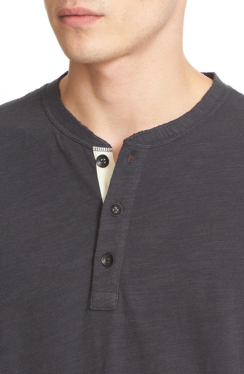 rag & bone Classic Short Sleeve Henley, Alternate, color, Black