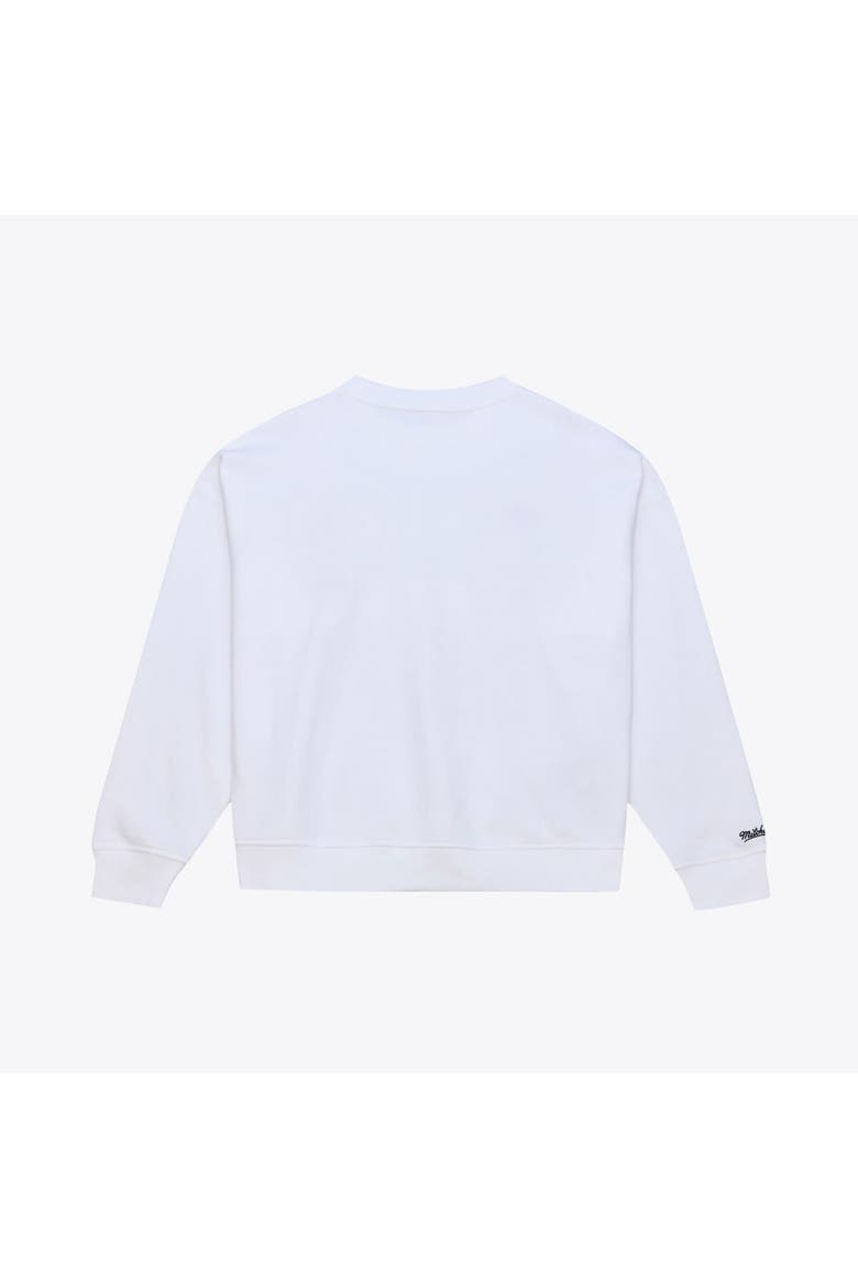 Women's Mitchell & Ness  White Los Angeles Lakers Lightweight Block Letter Sweatshirt, Alternate, color, White
