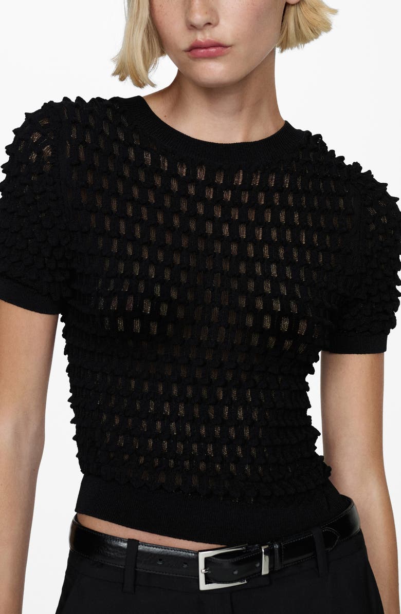 MANGO Textured Elbow Sleeve Sweater, Main, color, 