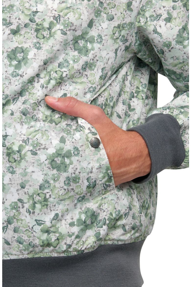 Slim Fit Floral Reversible Bomber Jacket, Alternate, color, BEIGE