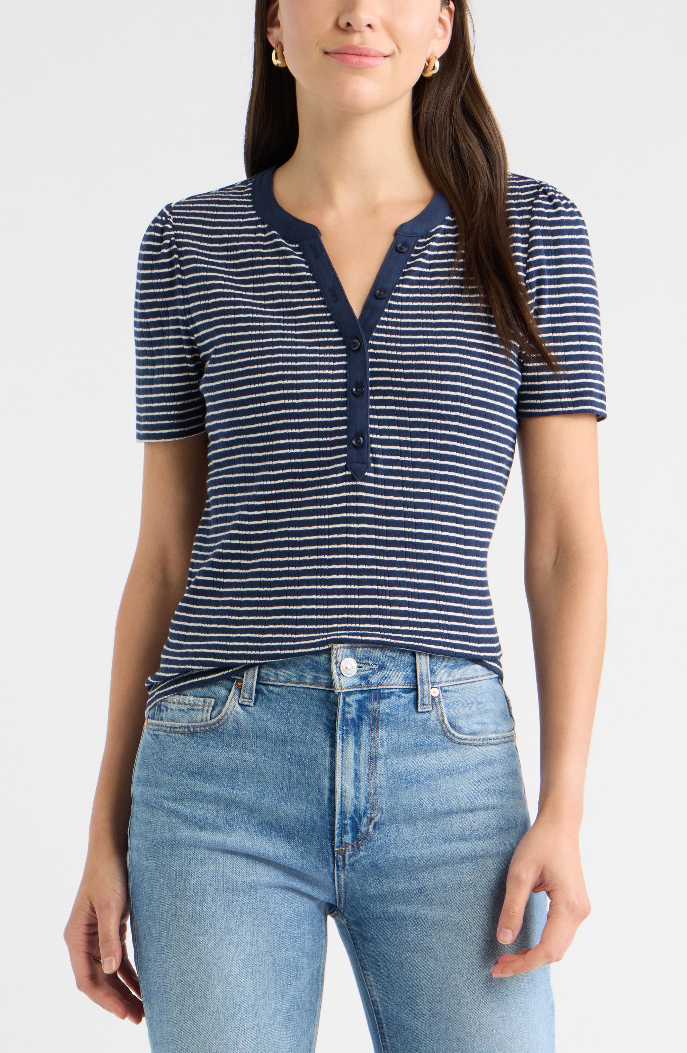 NAVY- IVORY STRIPE