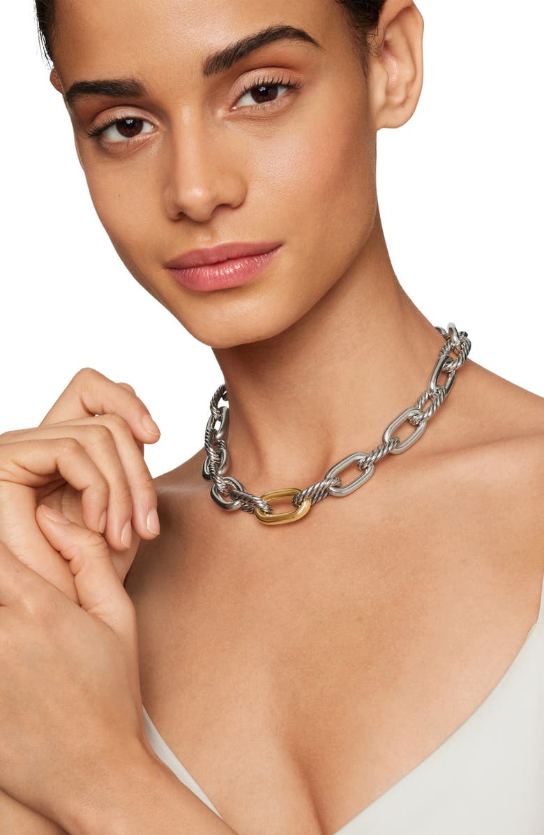 David Yurman DY Madison<sup>®</sup> Chain Necklace in Sterling Silver with 18K Yellow Gold, 13.5mm, Alternate, color, Silver/ Gold