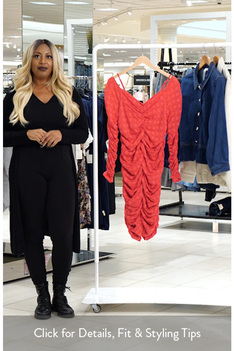 Esmerelda Ruched Cold Shoulder Long Sleeve Cocktail Minidress video