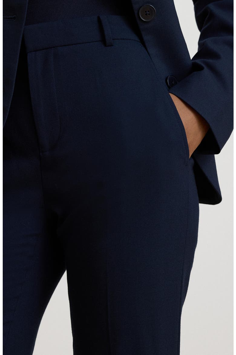 Stretch Wool Crepe Straight Pants, Alternate, color, LAUREN NAVY BLUE