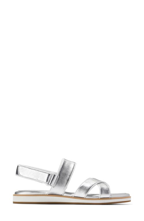 Cole Haan Mirabelle Crisscross Sandal In Silver Metallic/white