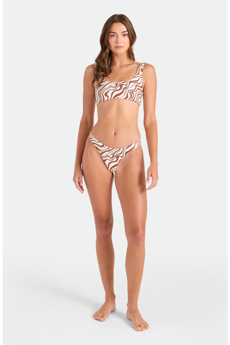Coco Retro Bloom Reversible Bikini Bottoms, Alternate, color, DARK BROWN