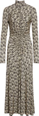 Ulla Johnson Ida Ruched Turtleneck Long Sleeve Maxi Dress